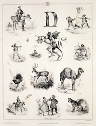 Letter D uit een alfabetboek, 1832
